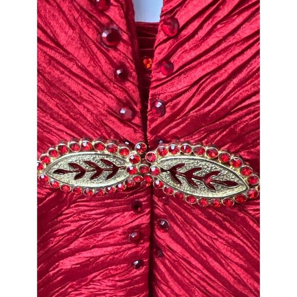 Ben Marc Women Red Textured Embellishment Skirt Suit Size 14 - Picture 10 of 13